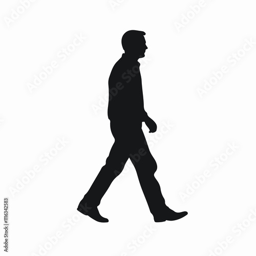 Pedestrian Silhouette Walker Icon Vector - Isolated Professional Graphic Design