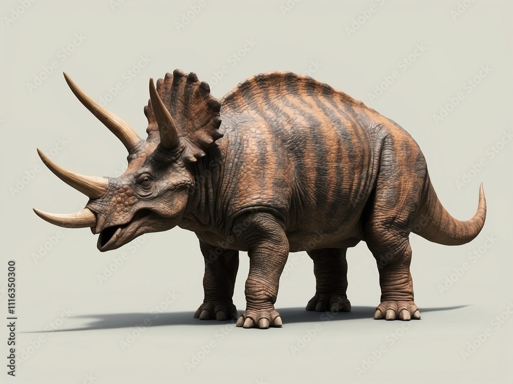 Fototapeta premium Triceratops on a blank background
