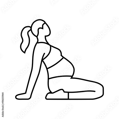 prenatal yoga pregnant fitness line icon vector. prenatal yoga pregnant fitness sign. isolated contour symbol black illustration