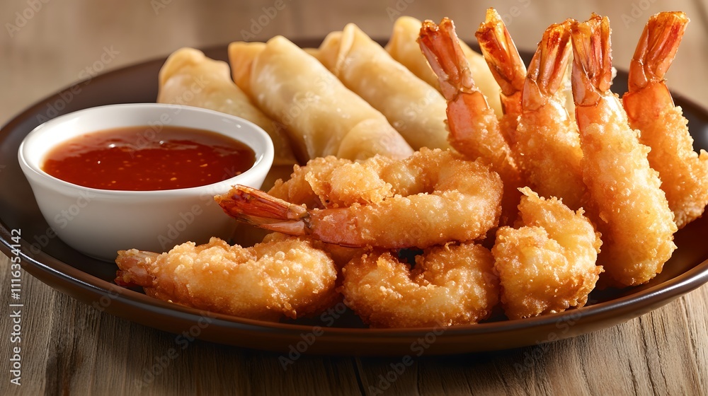 Delicious Appetizer Platter: Crispy Shrimp, Dumplings, and Dipping Sauce Recipe Delicious Appetizer Platter: Crispy Shrimp, Dumplings, and Dipping Sauce Recipe
