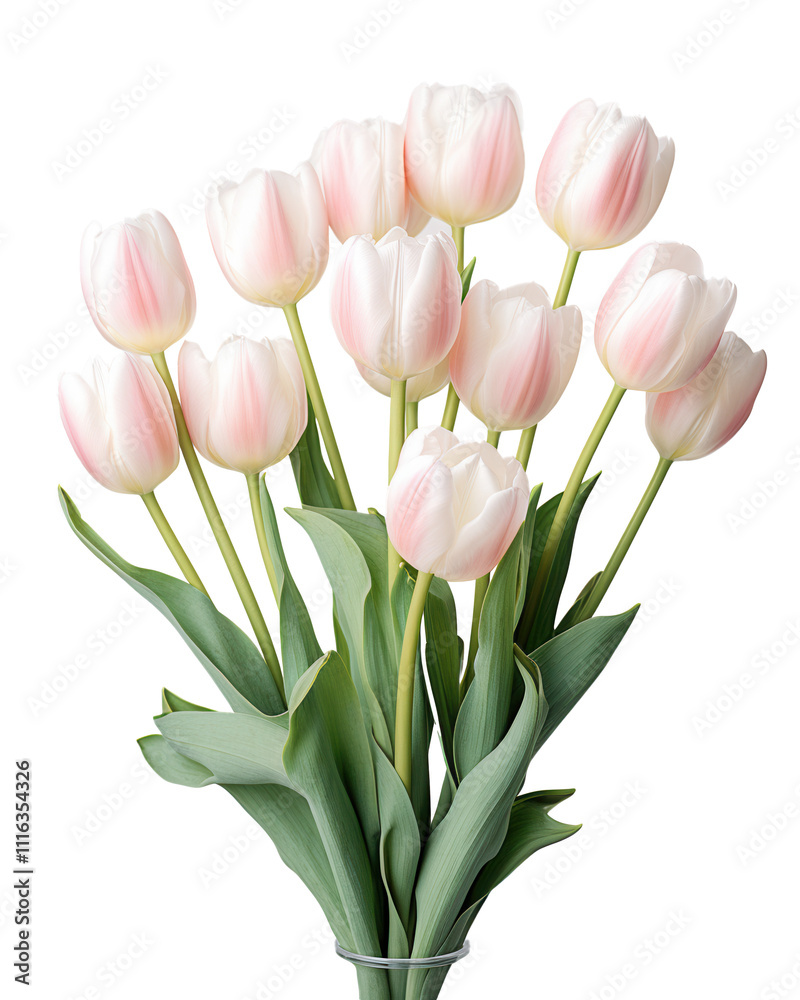 Fototapeta premium Elegant Bouquet of Creamy Pink and White Tulips