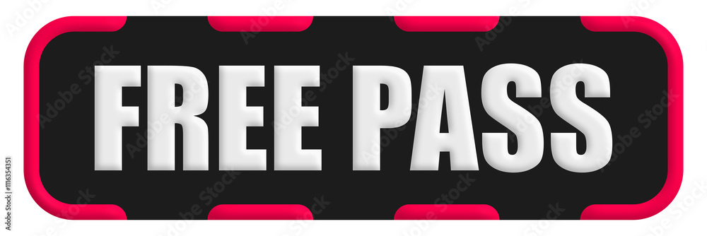 Obraz premium Free Pass Stamp Seal, Black Background Free Pass Word Rubber Stamp Banner Design Element