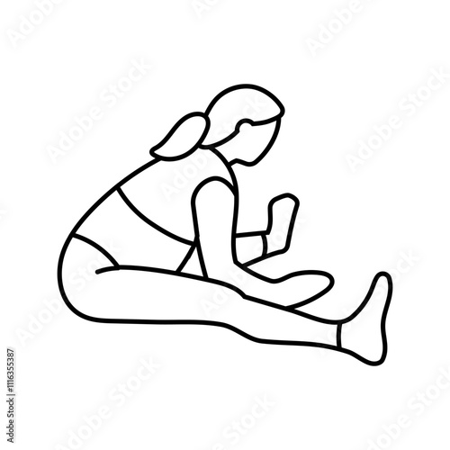 seated forward bend pregnant fitness line icon vector. seated forward bend pregnant fitness sign. isolated contour symbol black illustration