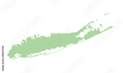 Simple high detailed map of Long Island New York, USA.