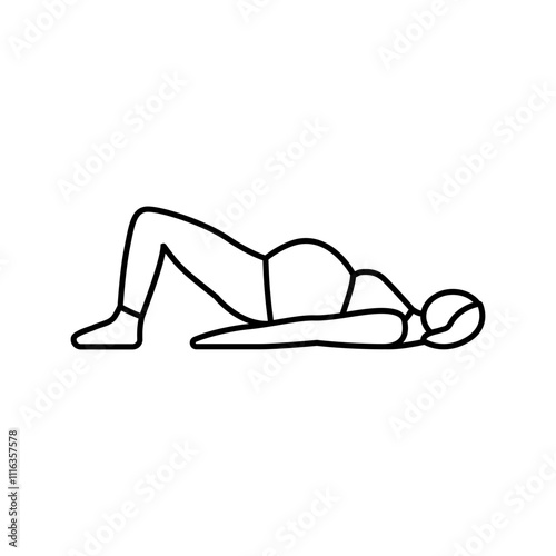 glute bridges pregnant fitness line icon vector. glute bridges pregnant fitness sign. isolated contour symbol black illustration