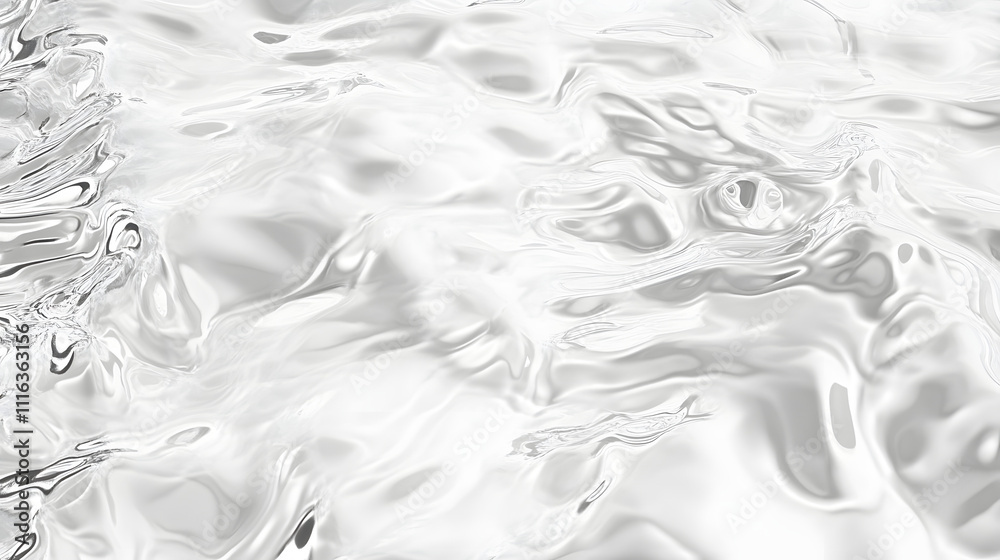texture of rippling water with subtle reflections and light distortions, isolated on a seamless white background