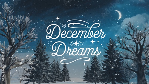 December Dreams Winter Wonderland Snowy Night Scene