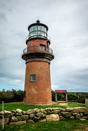 Beautiful landscape with sea coast at aquinnah marthas vinyard photo