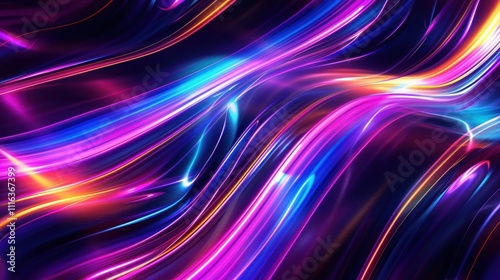 Abstract Swirling Neon Lights Background