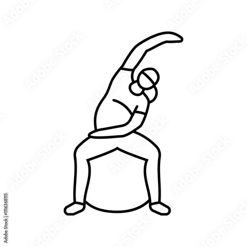 gentle pelvic rocking pregnant fitness line icon vector. gentle pelvic rocking pregnant fitness sign. isolated contour symbol black illustration
