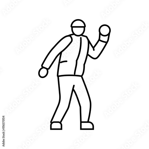 snowball fight winter line icon vector. snowball fight winter sign. isolated contour symbol black illustration