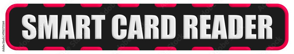 Smart Card Reader Stamp Seal, Black Background Smart Card Reader Word Rubber Stamp Banner Design Element
