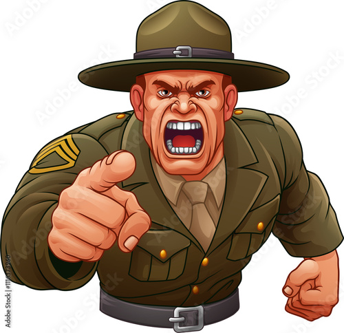 Drill Instructor Sergeant Bootcamp Army Soldier photo