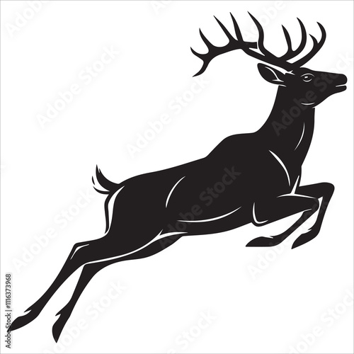 Running Deer vector design art  photo