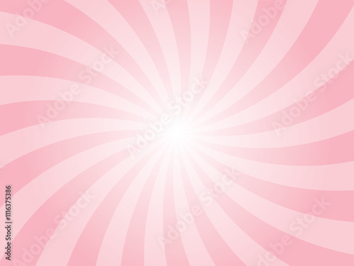 Abstract background with rays retro starburst rays.  Swirl light pink color sunburst background vector illustration pattern beam rays. Spiral radial striped backdrop. Vector illustration.