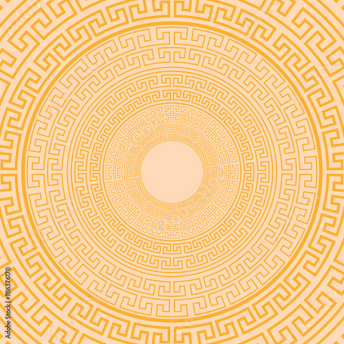 pattern with Circular Ancient Greek Ornament illustration