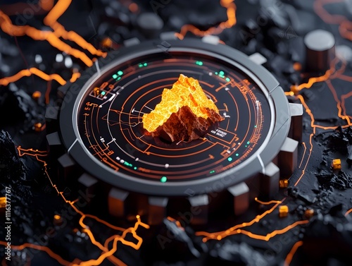 Detailed Seismic Activity Captured by Advanced Seismographic Instrumentation and Sensors Revealing Complex Tectonic Plate Movements and Sophisticated Real Time Data Visualization photo