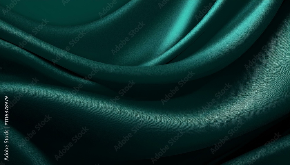 Obraz premium A Silk Curtain of Emerald: Subtle Luxury in Motion