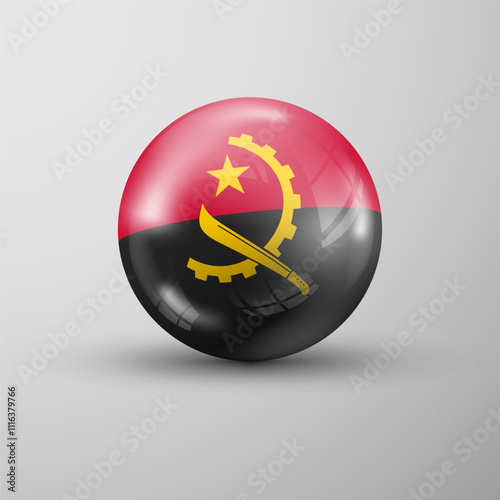 3d sphere background with flag of Angola