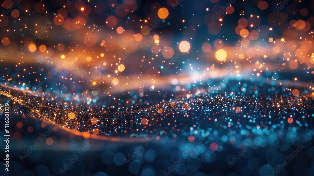 Obraz premium Abstract Blue and Orange Glitter Background