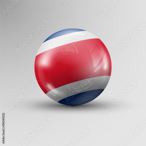 3d sphere background with flag of Costarica