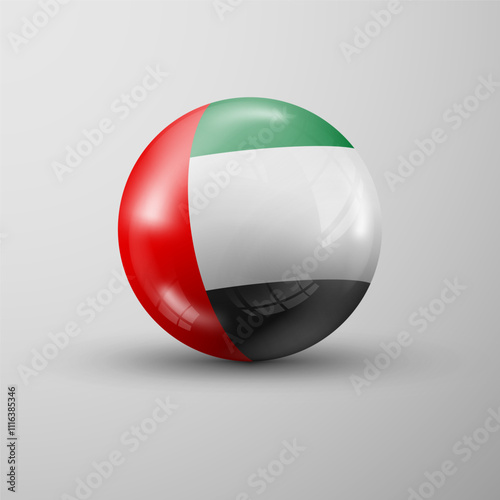 3d sphere background with flag of EAU