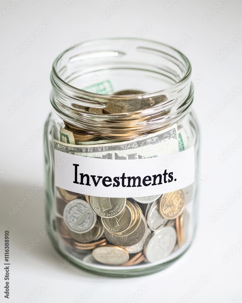 Investment strategies for financial growth a close-up on savings in a jar business environment financial concept Investment strategies for financial growth a close-up on savings in a jar business environment financial concept