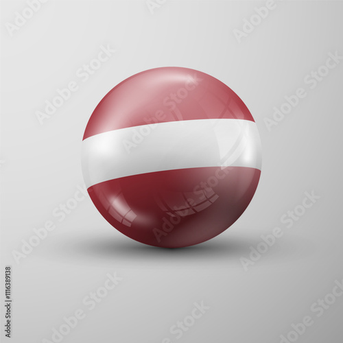 3d sphere background with flag of Latvia