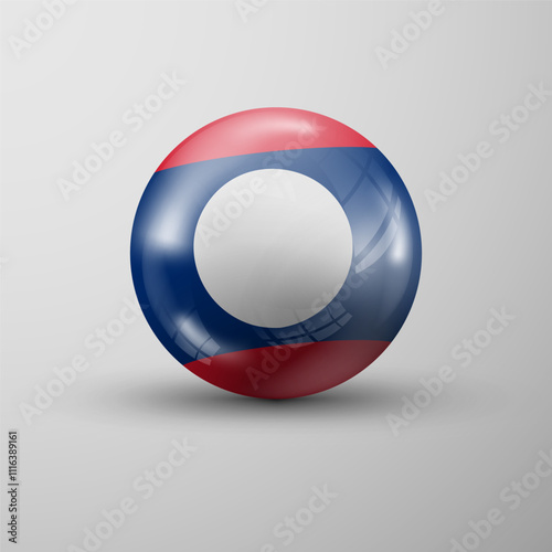 3d sphere background with flag of Laos