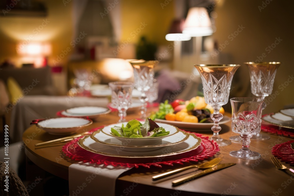 Fototapeta premium Elegant Dinner Table Setting