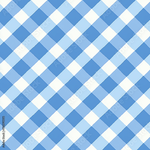pastel blue white gingham checked seamless pattern 