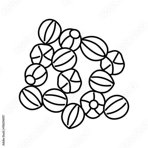 coriander seeds ayurvedic herb line icon vector. coriander seeds ayurvedic herb sign. isolated contour symbol black illustration