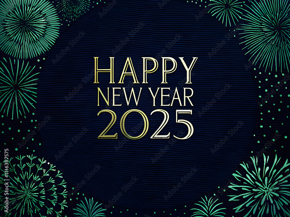 Happy new year 2025 background, festive template, banner, unique seasonal card design