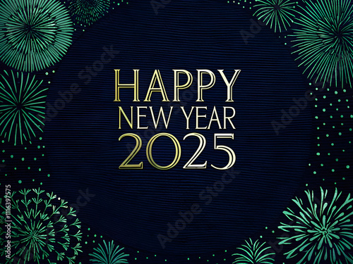 Obraz na płótnie Happy new year 2025 background, festive template, banner, unique seasonal card design w salonie