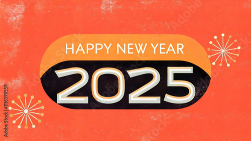 Obraz na płótnie Happy new year 2025 background, festive template, banner, unique seasonal card design w salonie