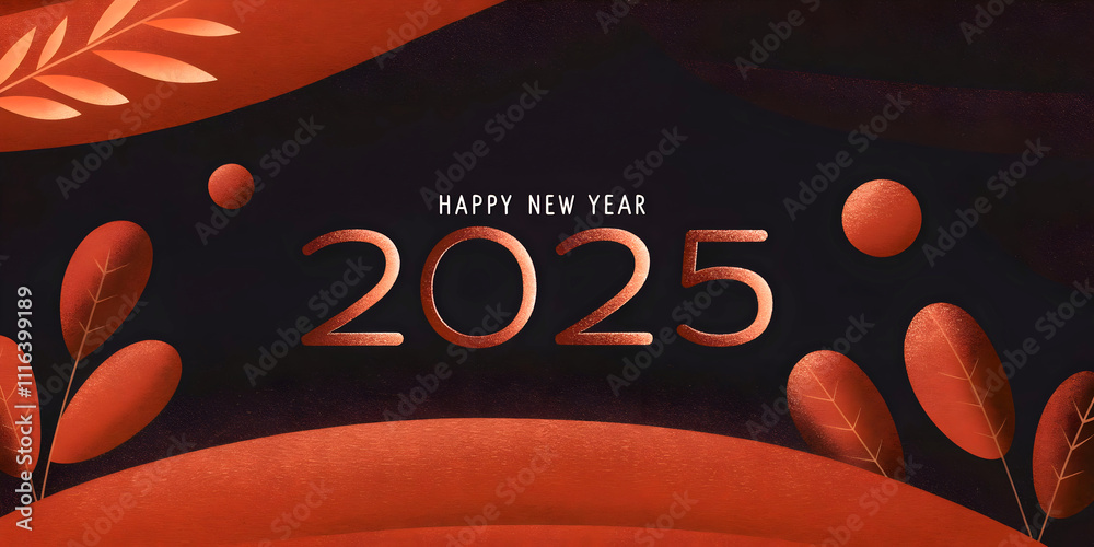 Happy new year 2025 background, festive template, banner, unique seasonal card design