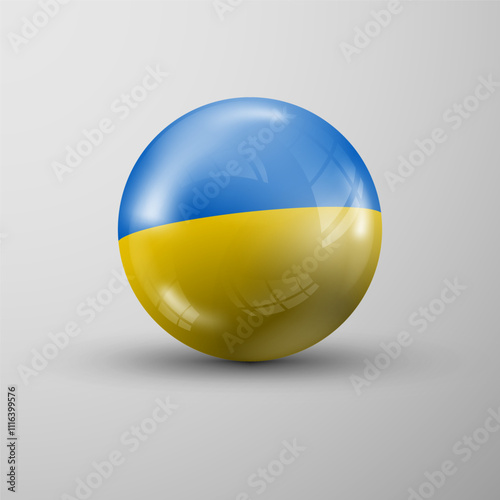 3d sphere background with flag of Ukraine