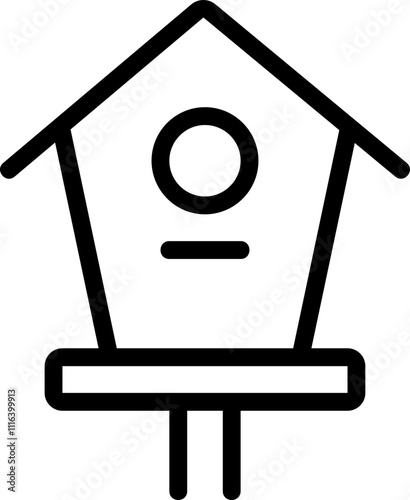 Bird House Line Icon