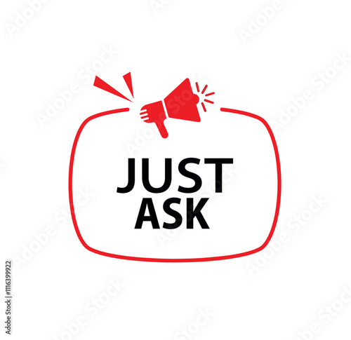 just ask text information sign