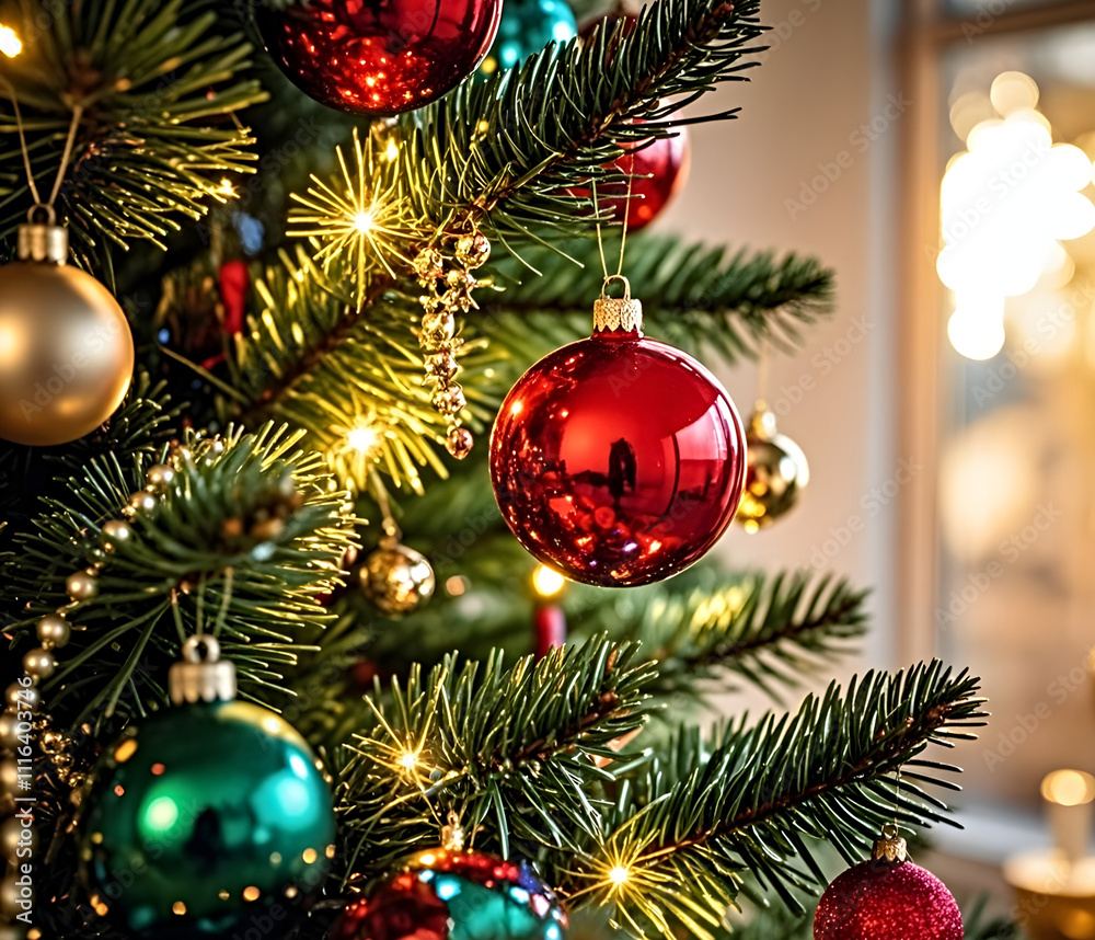 Christmas tree with gifts, decorations, baubles, and presents. Christmas tree with gifts, decorations, baubles, and presents.