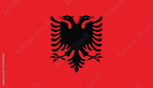 flag of Albania, Albanian flag, flag of Albania, national flag of Albania, flat vector