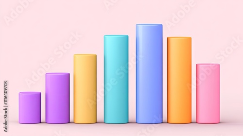 Free Download Colorful Bar Chart on Soft Pink Background for Data Visualization - GFXLoad