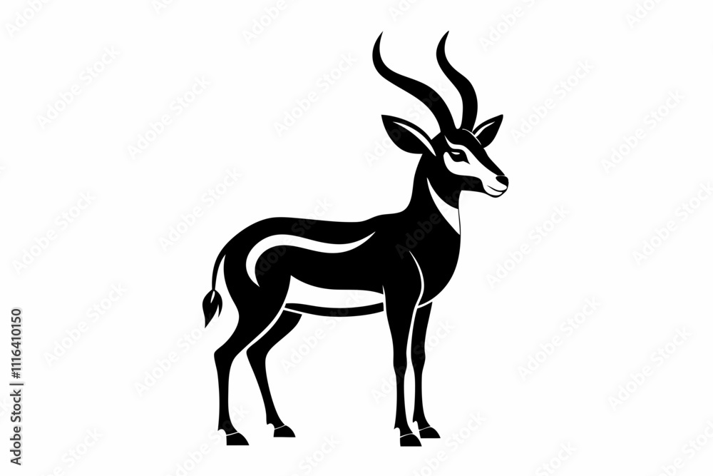 Fototapeta premium antelope line art silhouette vector illustration