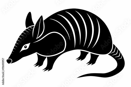 armadillo line art silhouette vector illustration