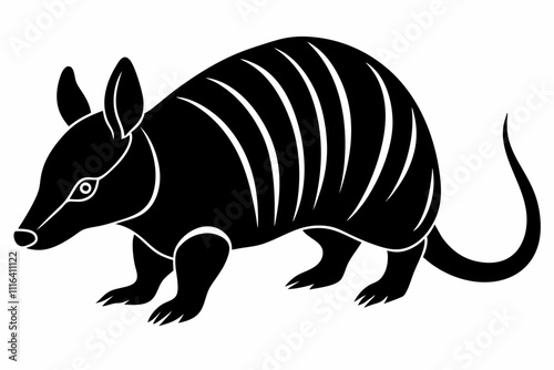 armadillo line art silhouette vector illustration