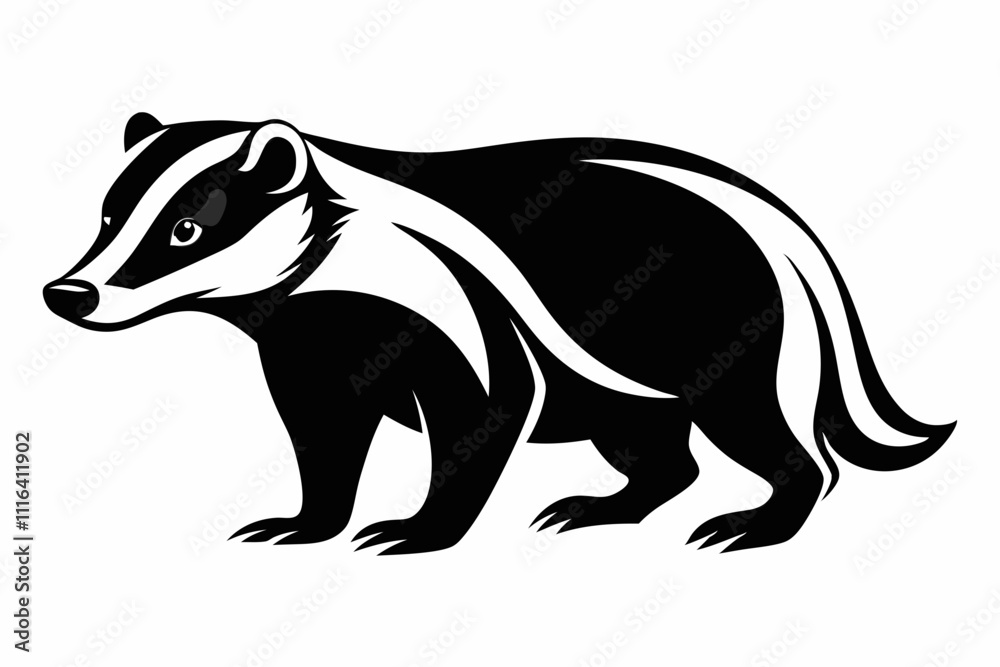 Fototapeta premium badger line art silhouette vector illustration