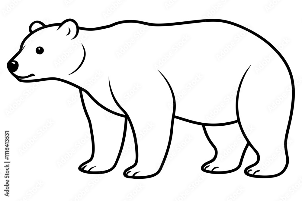 Fototapeta premium bear line art silhouette vector illustration