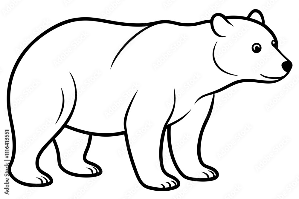 Fototapeta premium bear line art silhouette vector illustration