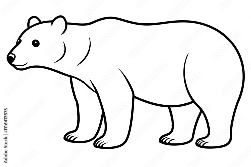bear line art silhouette vector illustration bear line art silhouette vector illustration