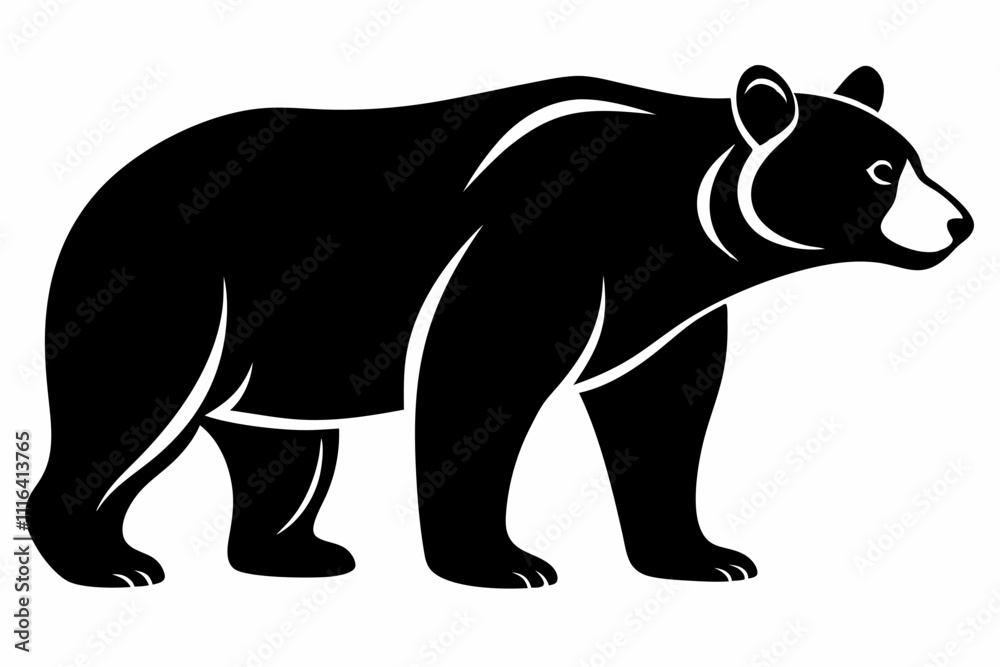 bear line art silhouette vector illustration bear line art silhouette vector illustration